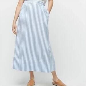 J.CREW NWT $119 Side Slit Cotton Poplin Casual Maxi Pull On Small Skirt W 28
